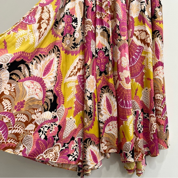 Anthropologie Sleek A-Line Midi Skirt Handkerchief Hem Colorful Size Medium - Picture 8 of 15